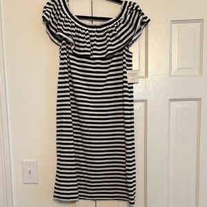 Kate Spade Black and White Striped Mini Dress